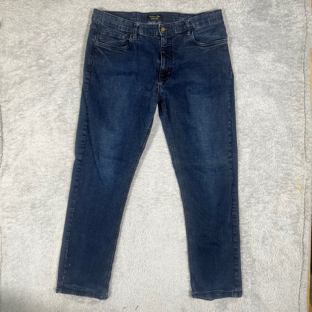 Urban Star Premium Apparel Mens Dark Wash Straight Leg Stretch Jeans 40x30